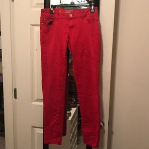 Red celebrity jeans